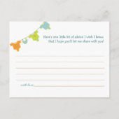 Clothesline Baby shower Advice Kaart Blue | Groen (Achterkant)