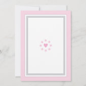 Clothesline Baby shower Invitation roze en grijs Kaart (Achterkant)