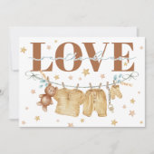 Clothesline Baby shower Liefde op de lijn Uitnodig Kaart (Voorkant)