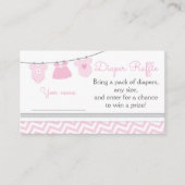Clothesline Baby shower Luier Raffle Ticket Informatiekaartje (Voorkant)