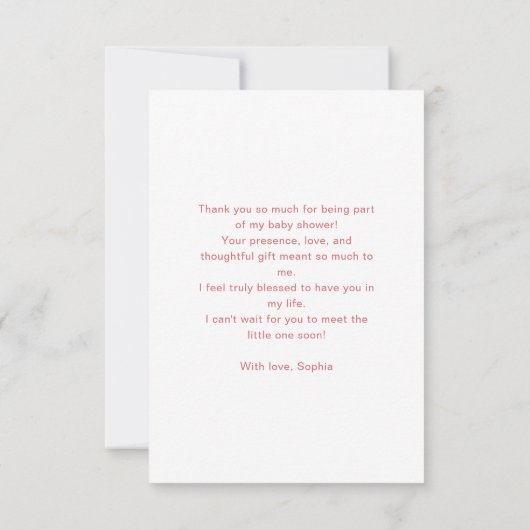 Clothesline Baby Shower Trendy Script calligraphy Bedankkaart (Achterkant)