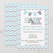 Clothesline Baby Shower-uitnodigingen voor een jon Kaart (Voorkant / Achterkant)