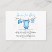 Clothesline Blue Boy Baby Shower Book Request  Informatiekaartje (Voorkant)