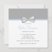 Clothesline Blue en Grey Baby Boy Shower Kaart (Achterkant)