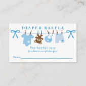 Clothesline Boy Baby shower Diaper Raffle Informatiekaartje (Voorkant)