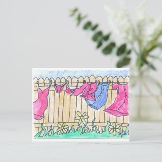 Clothesline Briefkaart (Staand voorkant)