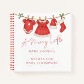 Clothesline Christmas Baby Shower Guest Book Notitieboek (Voorkant)