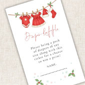 Clothesline Diaper Raffle Christmas Baby Shower  Informatiekaartje