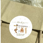 Clothesline Fisherman Derby Boy Baby shower Ronde Sticker