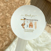 Clothesline Fisherman Derby Boy Baby shower Ronde Sticker