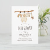Clothesline Gender Neutral Virtual Baby shower Kaart (Staand voorkant)
