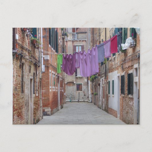 Clothesline in Venetië , Italië Briefkaart (Voorkant)