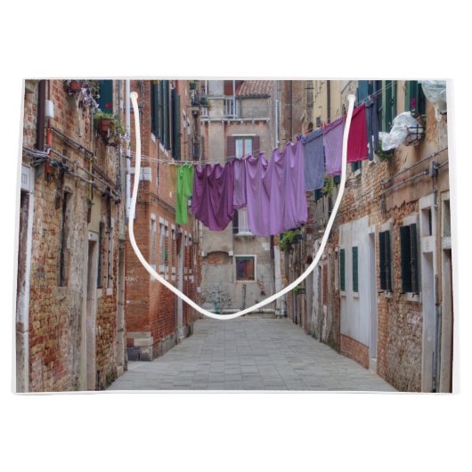 Clothesline in Venetië , Italië Groot Cadeauzakje (Voorkant)
