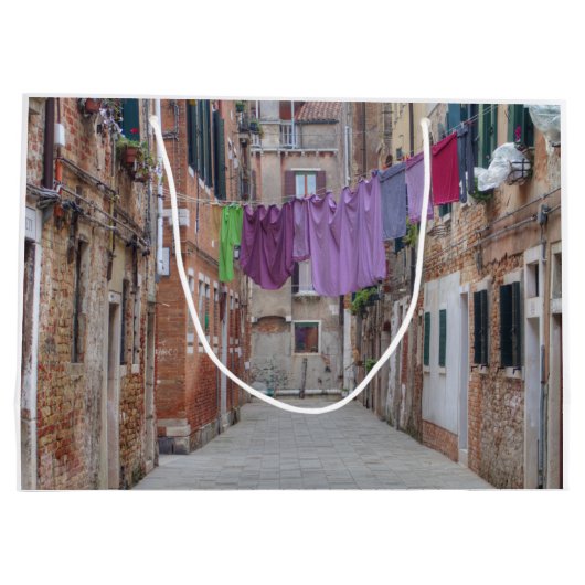 Clothesline in Venetië , Italië Groot Cadeauzakje (Achterkant)