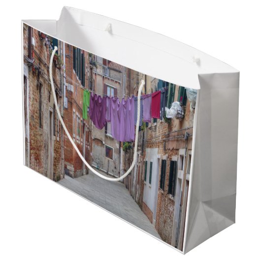 Clothesline in Venetië , Italië Groot Cadeauzakje (Achterkant Gekanteld)
