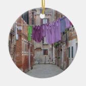 Clothesline in Venetië , Italië Keramisch Ornament (Voorkant)