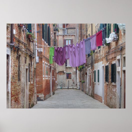 Clothesline in Venetië , Italië Poster (Voorkant)