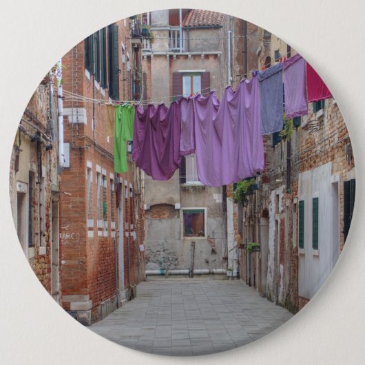 Clothesline in Venetië , Italië Ronde Button 6,0 Cm (Voorkant)