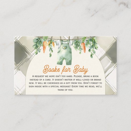 Clothesline Lokaal geteeld Baby shower Book Reques Informatiekaartje (Voorkant)