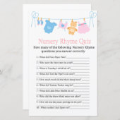 Clothesline Nursery Rhyme Quiz baby shower game (Voorkant / Achterkant)
