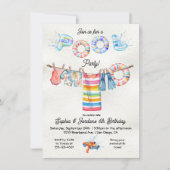 Clothesline Pool Party Verjaardag Kaart (Voorkant)