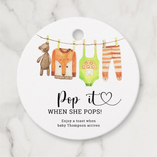 Clothesline Pop het Wanneer ze poppen Bedankjes Labels (Voorkant)