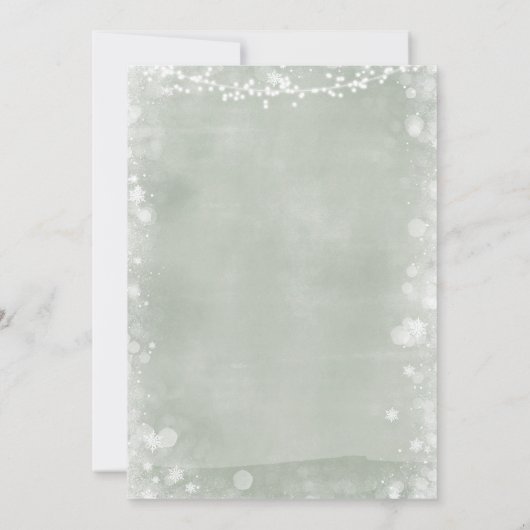 Clothesline Sage Green Cold Outside Baby Shower Kaart (Achterkant)