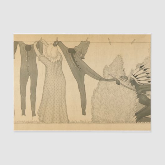 Clothesline, Savage Iowa, 1923 by Grant Wood Tissuepapier (Voorkant)