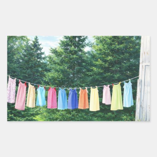Clothesline Sticker | Nostalgic Laundry Line (Voorkant)