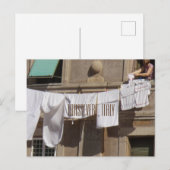 Clothesline, Trastevere, Italië Briefkaart (Voorkant / Achterkant)