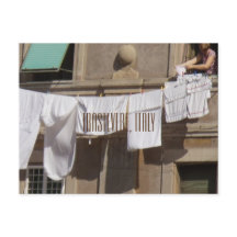 Clothesline, Trastevere, Italië Briefkaart