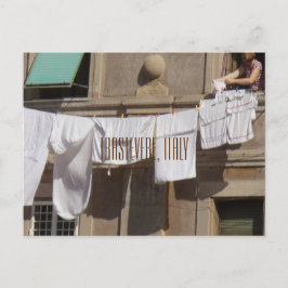 Clothesline, Trastevere, Italië Briefkaart