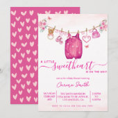 Clothesline valentijns meisje Baby shower Kaart (Voorkant / Achterkant)