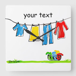 clothesline vierkante klok