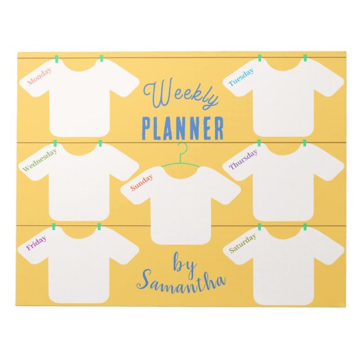 Clothesline Weekplanner to Do List Notitieblok (Voorkant)