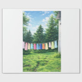 Clothesline Wrapping Paper | Nostalgic Laundry Cadeaupapier (Vlak)