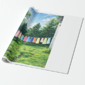 Clothesline Wrapping Paper | Nostalgic Laundry Cadeaupapier (Uitgerold)