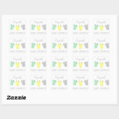 Clothesline Yellow & Aqua Baby shower Sticker (Vel)