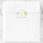 Clothesline Yellow & Aqua Baby shower Sticker (Tas)