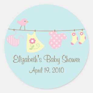 Clotheslines Baby Meisje Baby shower Sticker