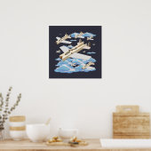 Clothespin Airplanes Poster (Keuken)