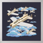 Clothespin Airplanes Poster (Voorkant)