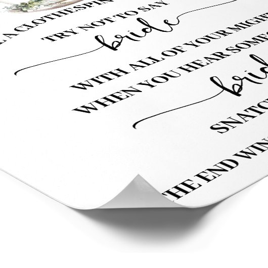 Clothespin Eucalyptus Matcha Bridal Shower Game Poster (Hoek)