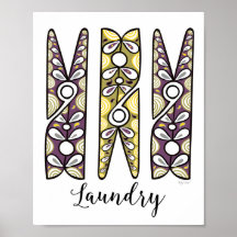 Clothespin Laundry Room Wall Art