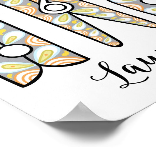 Clothespin Laundry Room Wall Art Poster (Hoek)