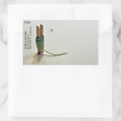 Clothespin RicRac Rack Craft Shipping Rechthoekige Sticker (Tas)