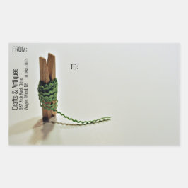 Clothespin RicRac Rack Craft  Shipping Rechthoekige Sticker