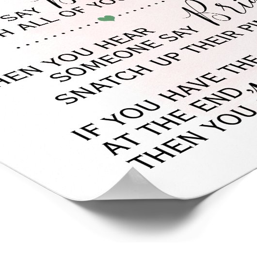 Clothespin Vrijgezellenfeest Game Lemons Pink Poster (Hoek)