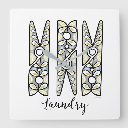 Clothespin Wall klok (Voorkant)