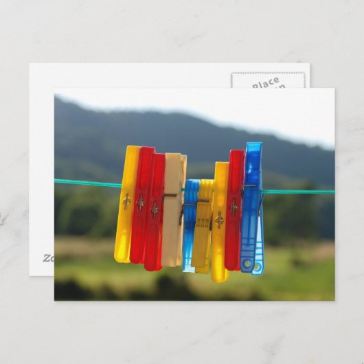 Clothespins Briefkaart (Voorkant / Achterkant)